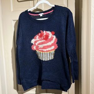Cute cupcake sweater navy sz lg